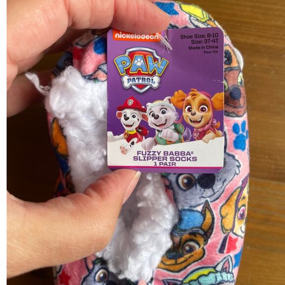 Nickelodeon Paw Patrol Pink Fuzzy Baba slipper Socks NEW Size 3T 4T - Picture 4 of 8